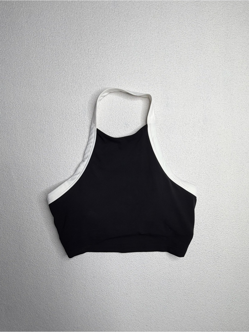 Lululemon Nulu Cropped Halter Tank Top *Light Support, A/B Cup•Black / White - Picture 6 of 11